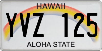 HI license plate YVZ125