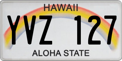 HI license plate YVZ127