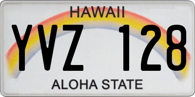 HI license plate YVZ128