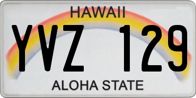 HI license plate YVZ129