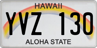 HI license plate YVZ130
