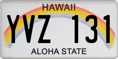 HI license plate YVZ131