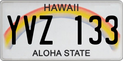 HI license plate YVZ133