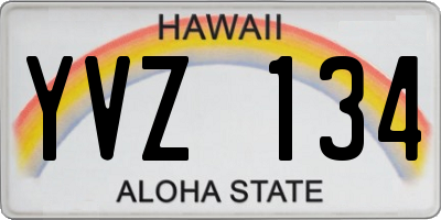 HI license plate YVZ134
