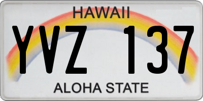 HI license plate YVZ137