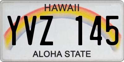 HI license plate YVZ145
