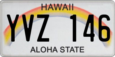 HI license plate YVZ146
