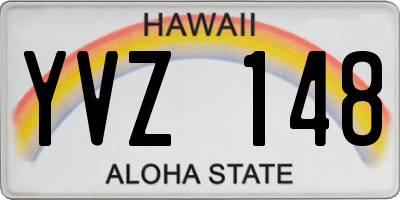 HI license plate YVZ148