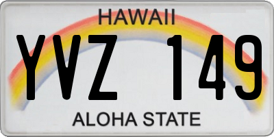 HI license plate YVZ149