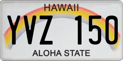 HI license plate YVZ150