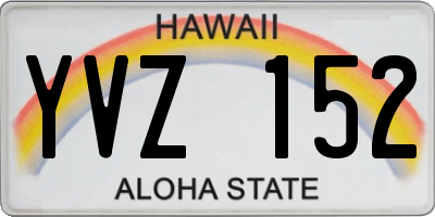HI license plate YVZ152