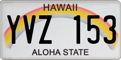 HI license plate YVZ153