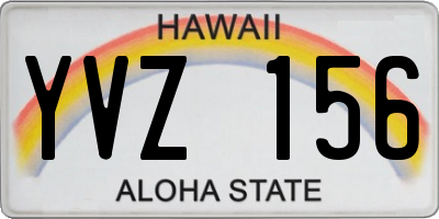HI license plate YVZ156