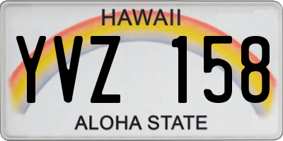HI license plate YVZ158