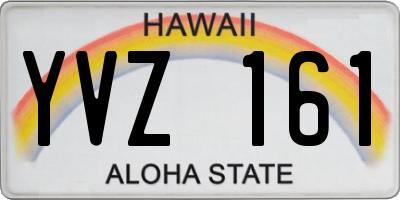HI license plate YVZ161