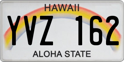 HI license plate YVZ162