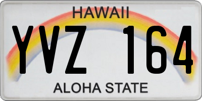 HI license plate YVZ164