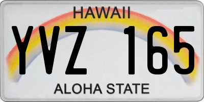 HI license plate YVZ165