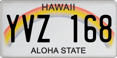 HI license plate YVZ168