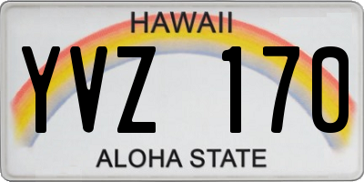 HI license plate YVZ170
