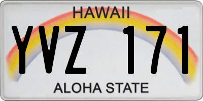 HI license plate YVZ171