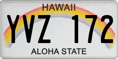 HI license plate YVZ172