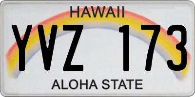 HI license plate YVZ173