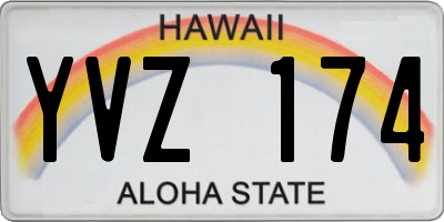 HI license plate YVZ174
