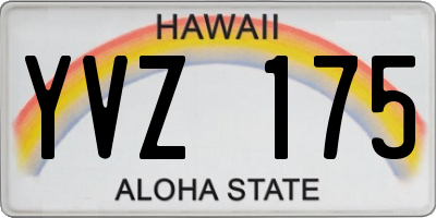 HI license plate YVZ175