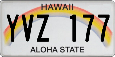 HI license plate YVZ177