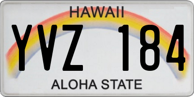 HI license plate YVZ184
