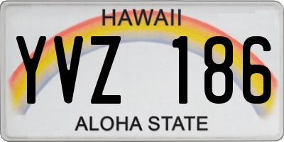 HI license plate YVZ186
