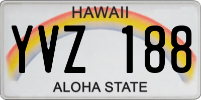 HI license plate YVZ188