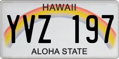 HI license plate YVZ197