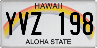 HI license plate YVZ198