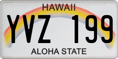 HI license plate YVZ199