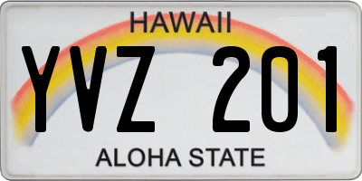 HI license plate YVZ201
