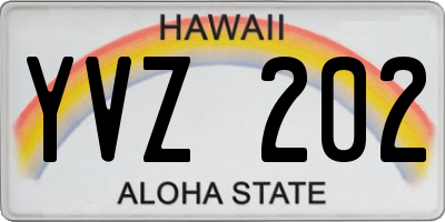 HI license plate YVZ202