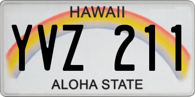 HI license plate YVZ211