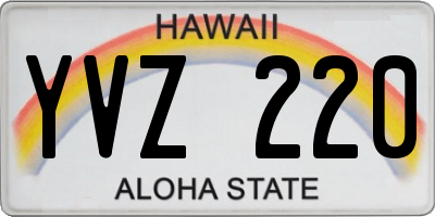 HI license plate YVZ220