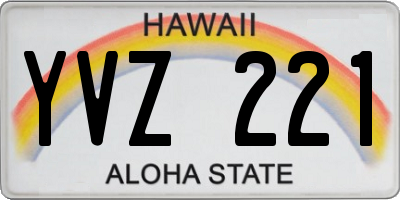 HI license plate YVZ221