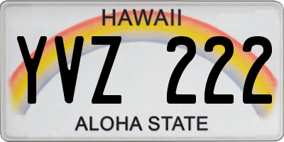HI license plate YVZ222