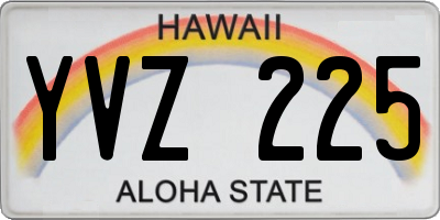 HI license plate YVZ225
