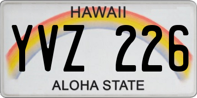 HI license plate YVZ226