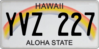 HI license plate YVZ227