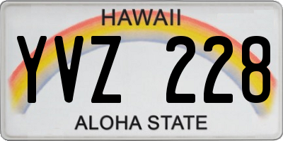 HI license plate YVZ228