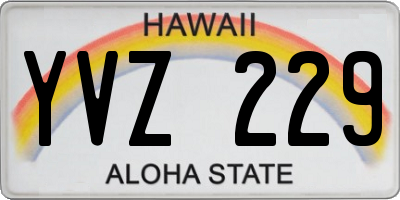 HI license plate YVZ229