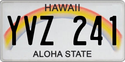 HI license plate YVZ241
