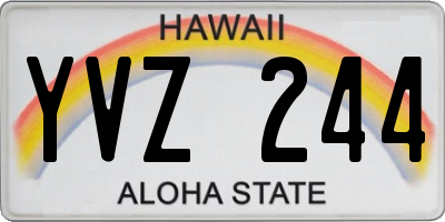 HI license plate YVZ244