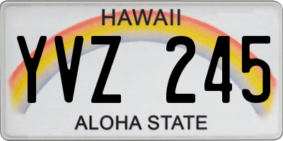 HI license plate YVZ245